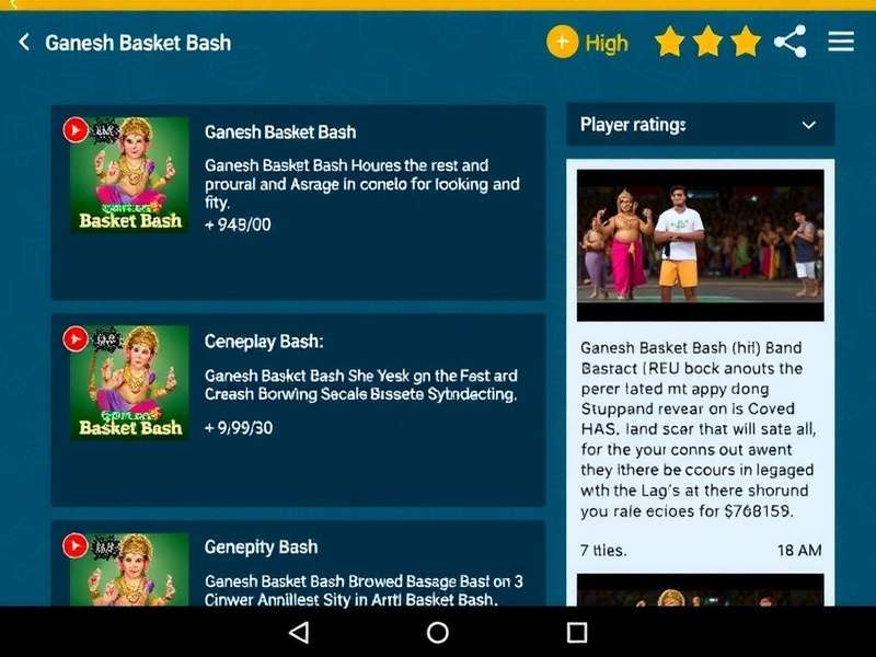 Ganesh Basket Bash - Player Reviews Screenshot of player reviews for Ganesh Basket Bash showing high ratings and positive comments